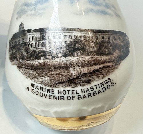BARBADOS Antique MARINE HOTEL HASTINGS Souvenir TRINKET CREAMER