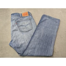 Levi's 505 Relaxed Straight Jeans Men's Size 40x30 Light Wash Blue Denim