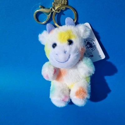Build A Bear bunte Kuh Schlüsselanhänger Schlüsselring Plüsch Taschenanhänger 2026 Edition neu mit Etikett 
