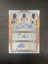 Shedeur Sanders Travis Hunter Jimmy Horn 2024 Leaf Trinity Triple Auto #12/49
