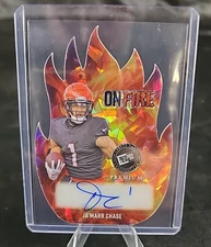Ja'Marr Chase 2024 Leaf Press Pass Football: On Fire Auto OF-JMC 7/10 CASE HIT! 
