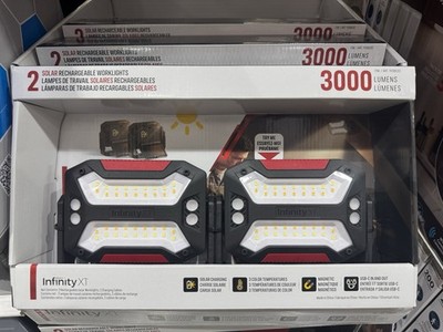 Infinity X1 Dual Powered Solar Work Light, 2-pack Infinity X1 Solar Worklights