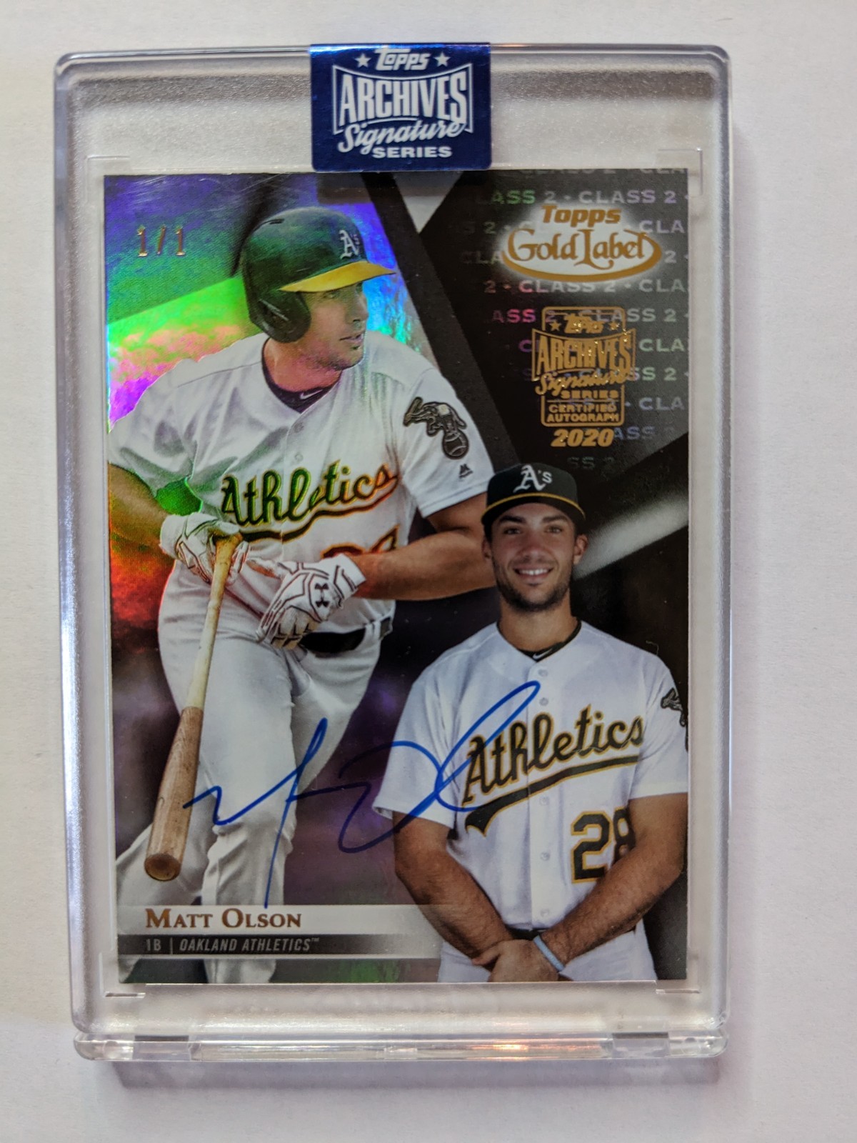 MATT OLSON Auto 2020 TOPPS ARCHIVES Signature Series 2018 Gold Label RARE # 1/1