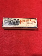HOHNER Marine Band 1896 Diatonic Harmonica Key C Silver Metal with Case
