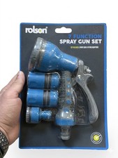 Rolson 7 Function Garden Spray Gun Set Hose Pipe Nozzle Connectors & Adapters