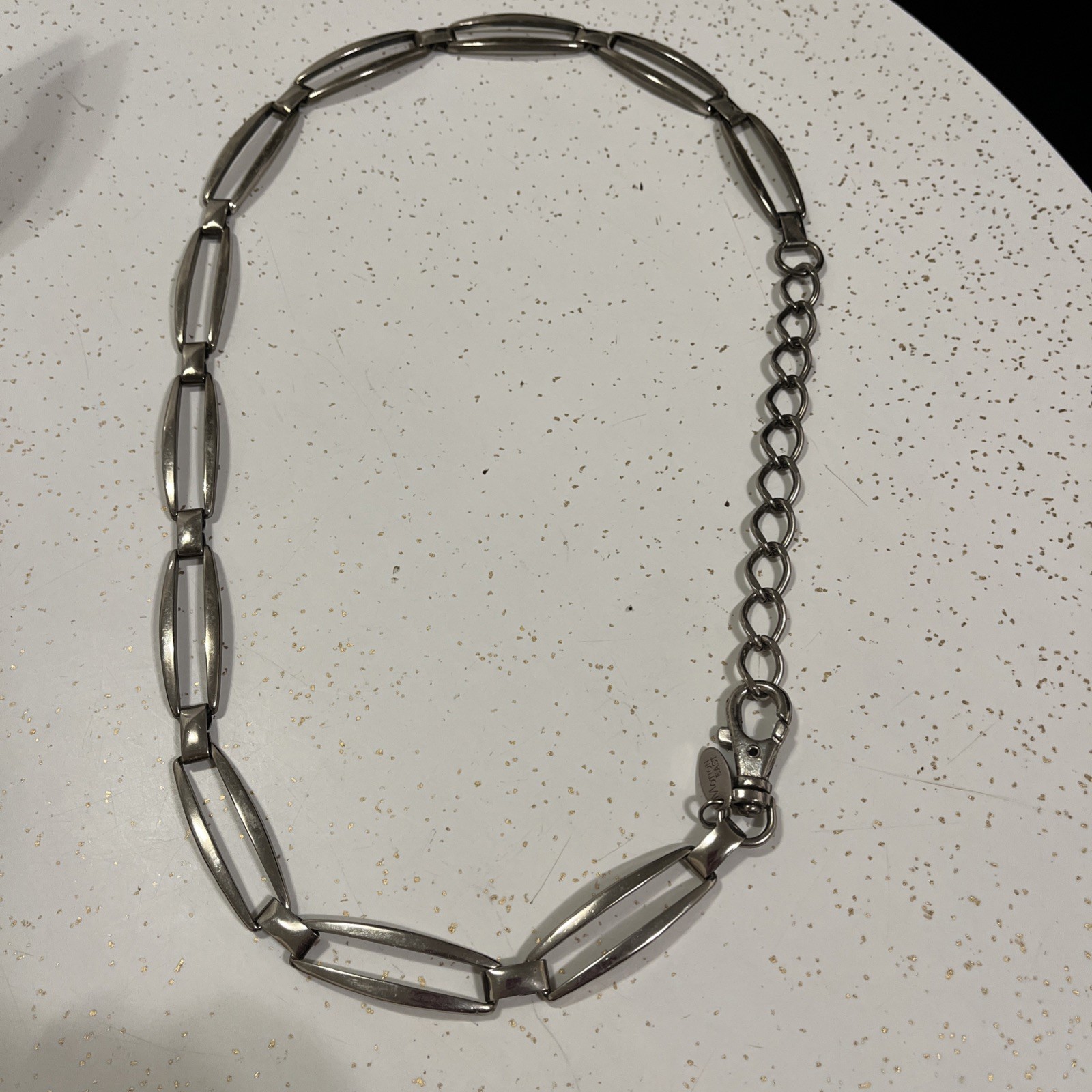 Motion East Silver Toned Rectangular Chain Link B… - image 1