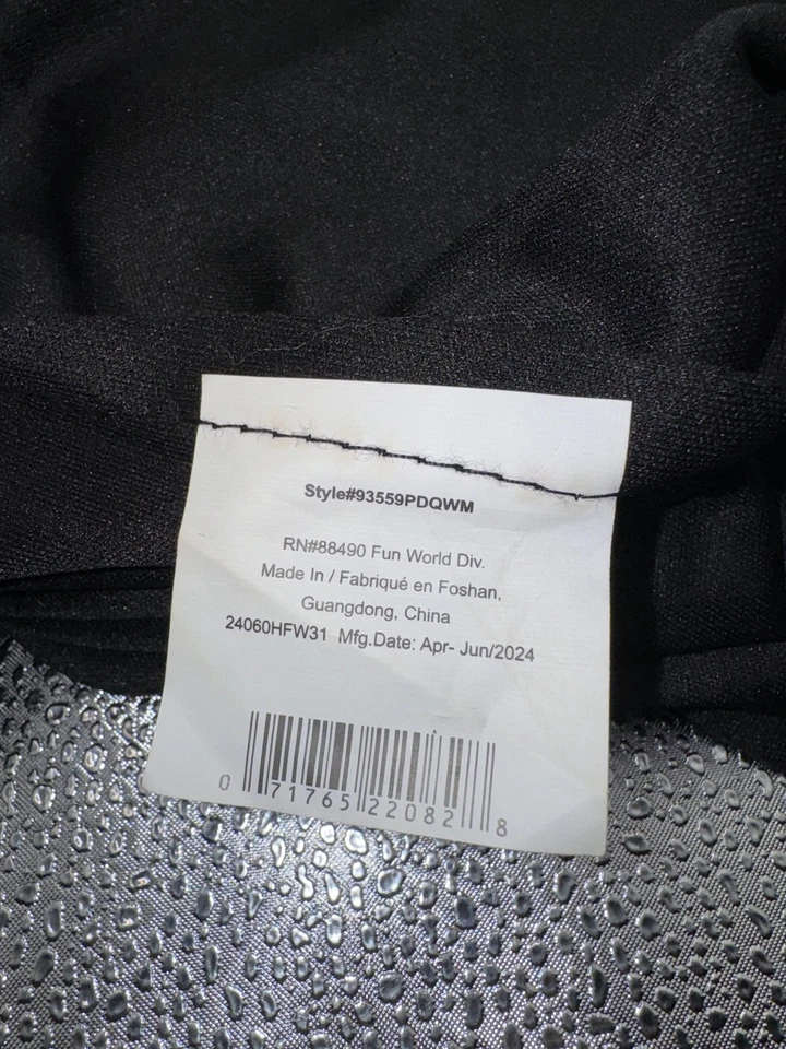 Fun World Zombie Ghost Face Mask Scream Costume Adult Black Shroud Horror Movie - Image 4 of 4