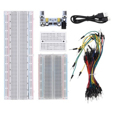 Breadboard Kit 830/400/170 with 2 Power Supply Module Mini USB Cable Jumper Wire