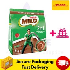 Nestle Milo 3 in 1 Instant Chocolate Malt Drink Malaysia 2 Packs 33g x 52 DHL
