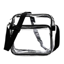 Heavy Duty Clear Tote Deluxe See Through Messenger Work Bag Durable Transpare...