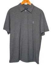 Daniel Cremieux Collection Polo Shirt Mens Size XL Gray Check Short Sleeve