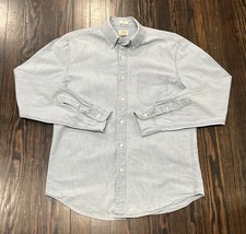 J. Crew Button Down Denim Shirt Men’s Medium Slim Light Blue Cotton 