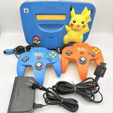 Consola Nintendo 64 Edición Pikachu Azul Amarillo 2 Controladores Paquete Japón