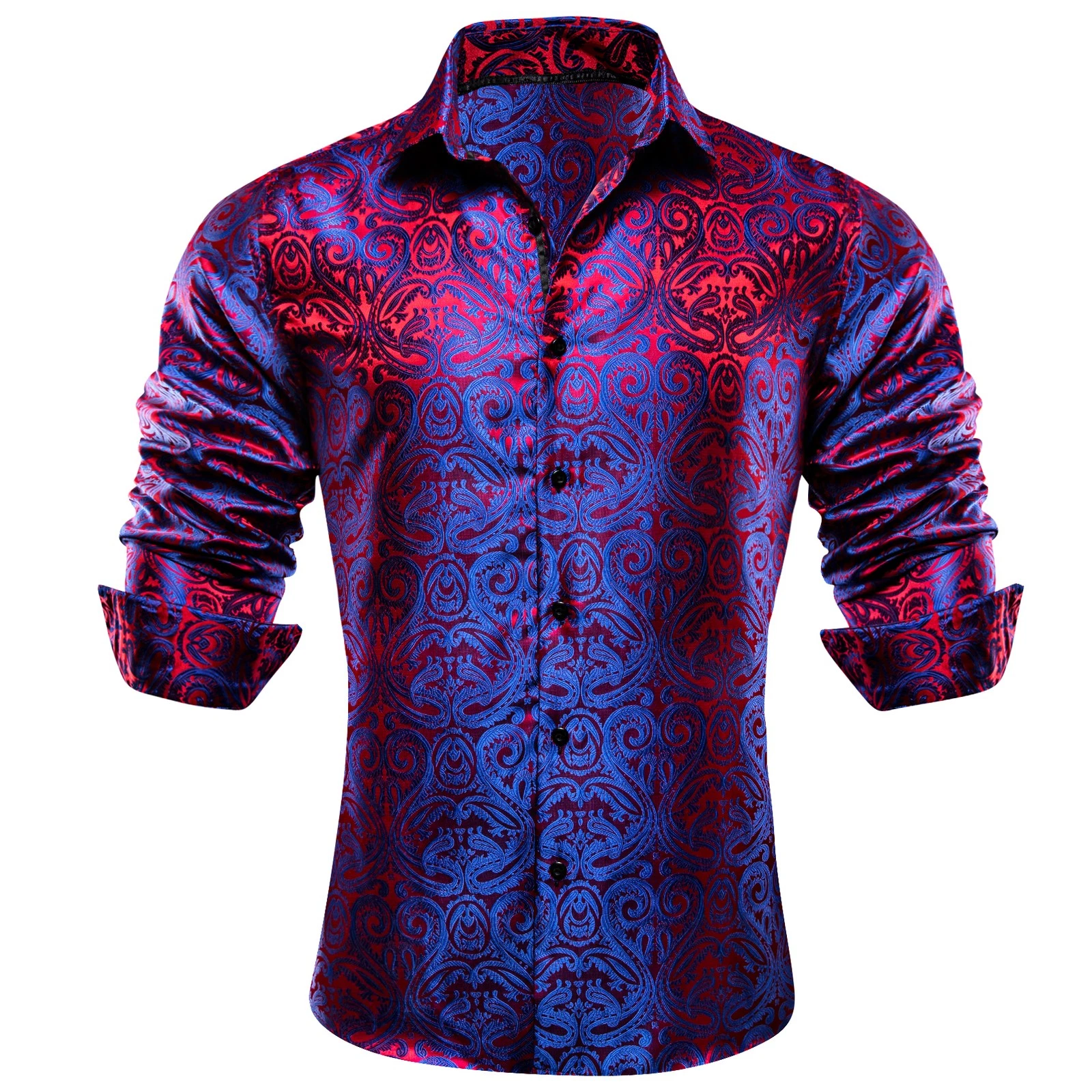 Paisley Floral Satin Plain Men's Long Sleeve Shirt Stylish & Fashionable S-4XL
Opens in a new window
