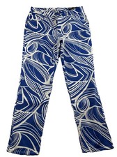 Chico's So Slimming Carbon Swirls Blue White GF Ankle Pants Size 1 US 8 NWT