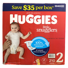 Huggies Little Snugglers Disposable Diapers, Size 2 12-18lbs. , 210 Count