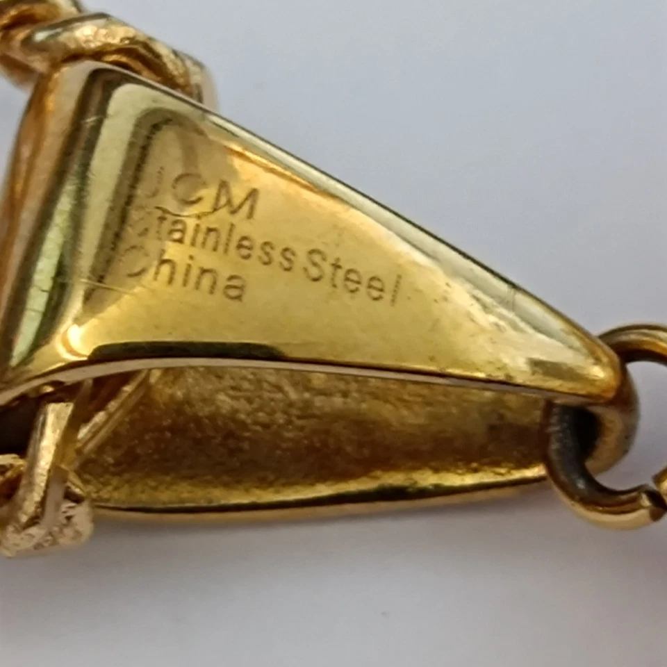 VTG Men's Figaro Chain Lion Head Necklace Heavy Statement Gold Tone 80s-90s Avon - Image 3 of 4