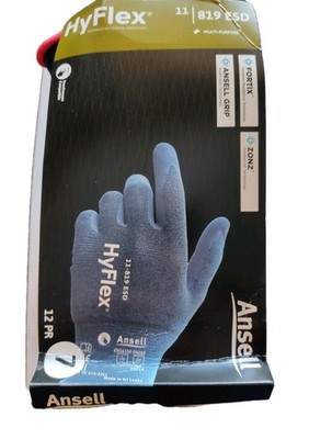 Ansell HyFlex 11-819 ESD, Gr.7,  Mechaniker , 12 Paar, Schutzhandschuhe, Größe 7
