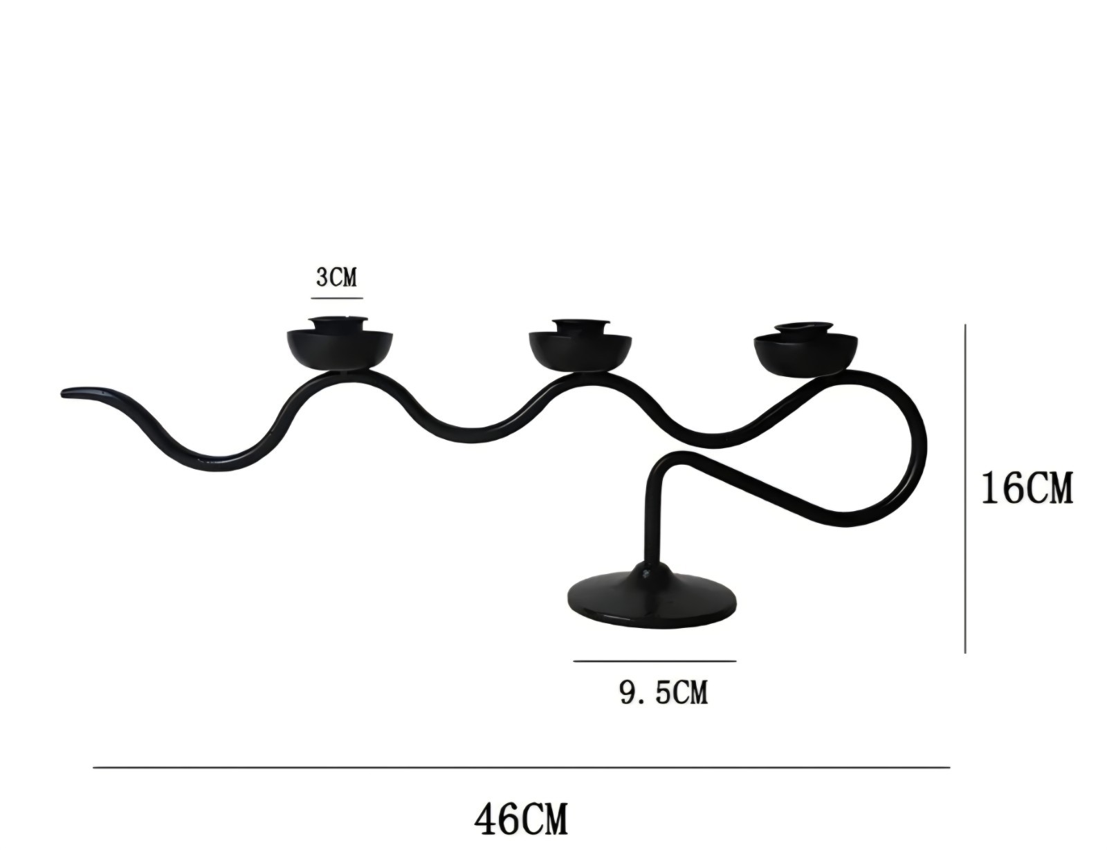 Modern Farmhouse Metal 3 Tealight Candle Holder | Wavy Table Centerpiece Decor