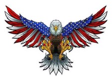 American Flag Attack Bald Eagle Wings Decal