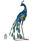 New ListingOutdoor Decor Peacock Yard Art Garden Sculptures & Statues,Blue Small Metal B.