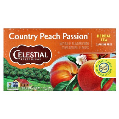 Herbal Tea, Country Peach Passion , Caffeine Free, 20 Tea Bags, 1.4 oz (41 g)