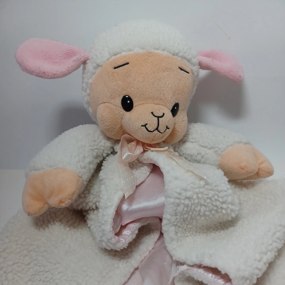 "Manta de seguridad Gerber Sherpa y cordero satinado oveja Lovey tamaño grande 24""" Foto 2 de 4