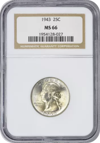1943 Washington Silver Quarter MS66 NGC