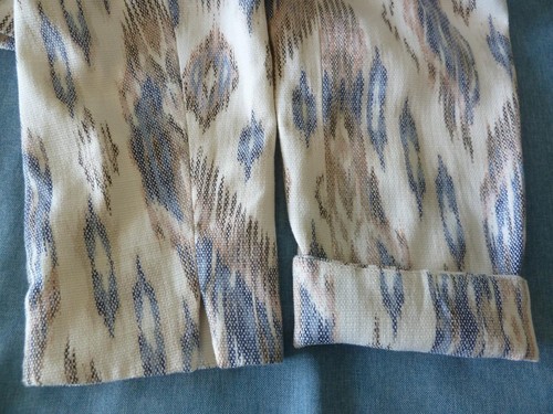 Chicos Artsy Ivory Blue Multi Ikat Southwestern Sher Jacket Size 4 3 XL XXL $169 - Picture 7 of 12
