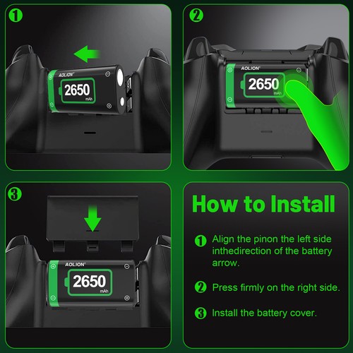 For Xbox One X S Elite Controller Dual Charger Dock 2x Rechargeable Battery Pack - Picture 12 of 12