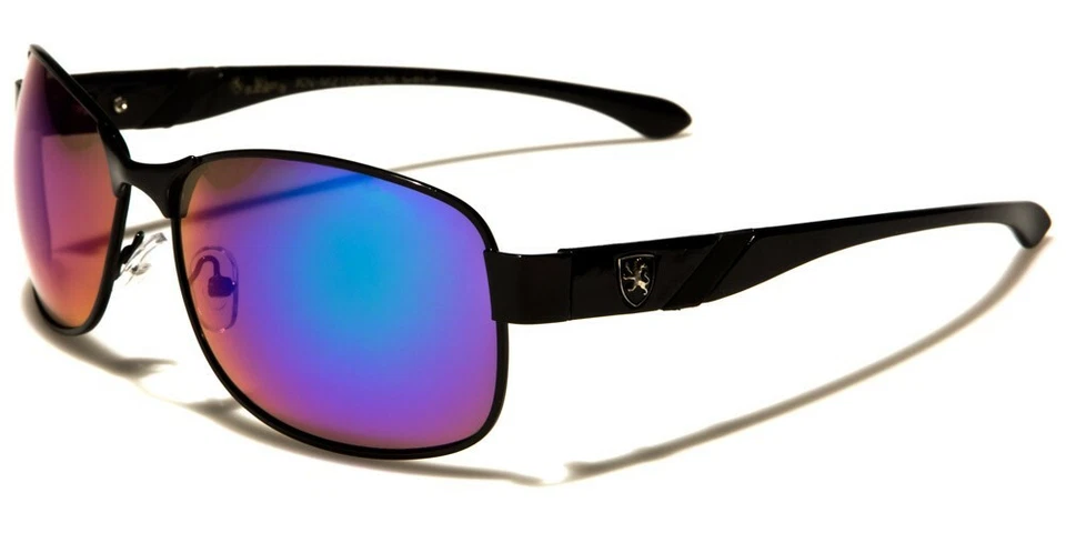 Gafas de sol modernas negras verdes espejadas elegantes deportivas para hombre rectangulares de golf Foto 3 de 3