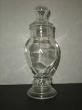 8" Vintage Apothecary Round Glass Candy Jar