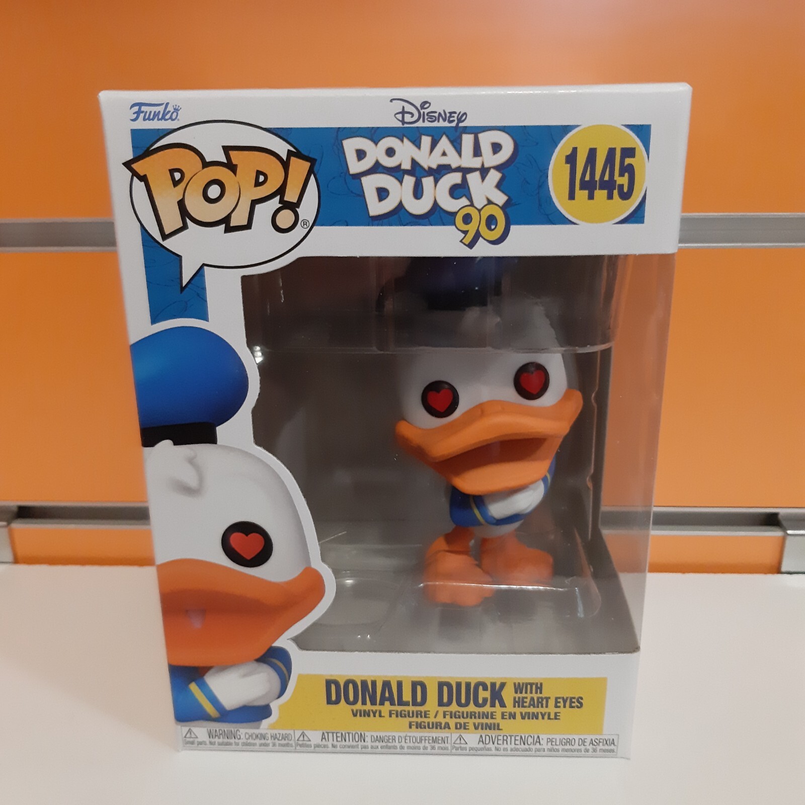 Funko Pop! n. 1445 Disney Donald Duck 90 - Donald Duck with Heart Eyes NUOVO