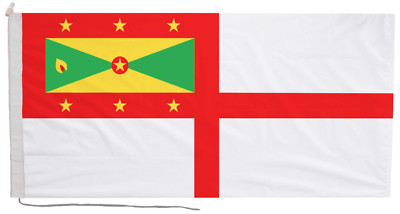 Grenada Naval Ensign Flag with Rope and Toggle - Handmade in the UK