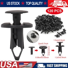 120pc Clips for 8mm Hole Plastic Rivets Retainer Fender Bumper Push Pin Fastener