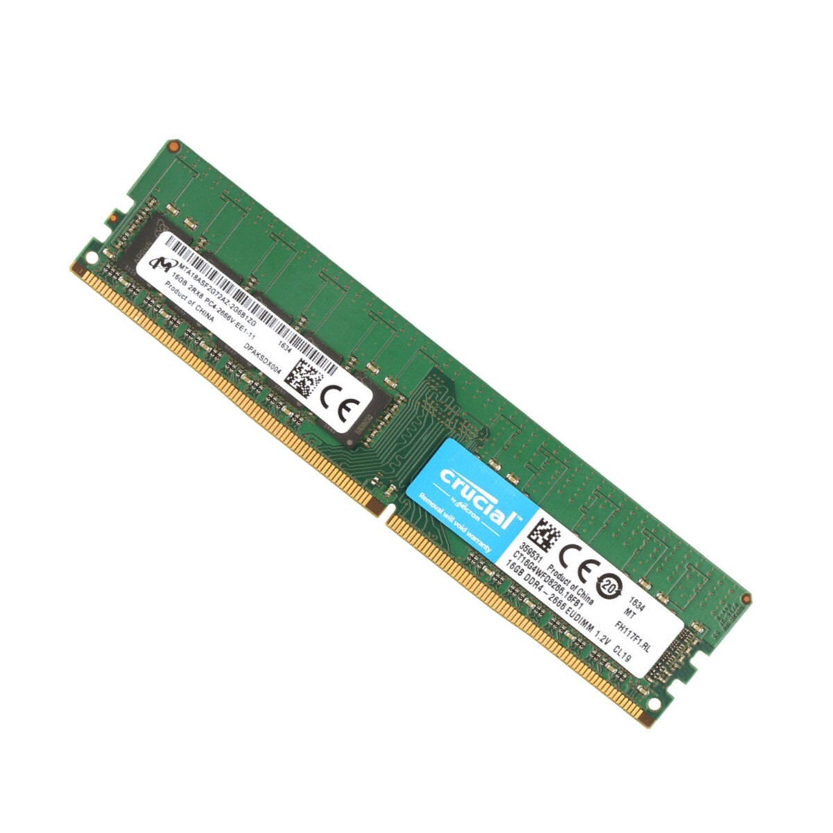 New Crucial 16GB DDR4 2666MHz PC4-21300 2RX8 ECC UDIMM Memory Ram