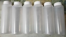 Tablecraft clear squeeze sauce bottles, set of six, hold about 9oz each