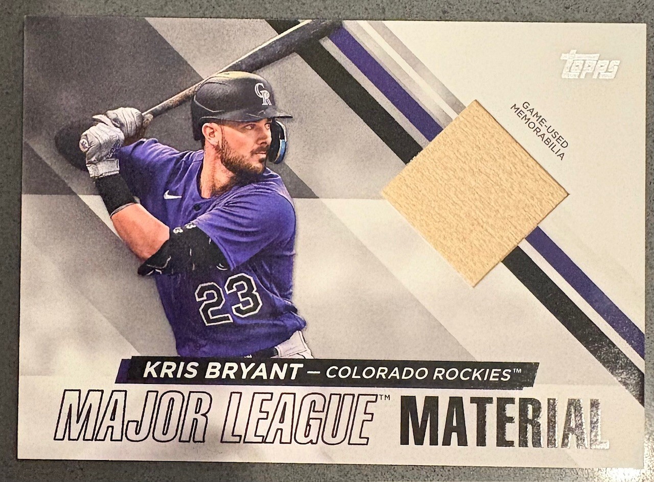 2024 Topps Series 1 Kris Bryant MLB Material Rockies Jersey Relic Card #MLM-KB