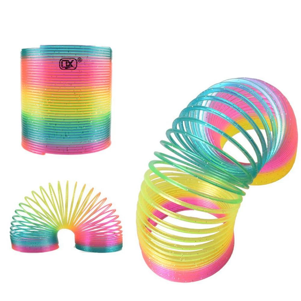 Rainbow Slinky Spring Toy Magic Colorful Circle Coil Kids Stretchy Children  Toys