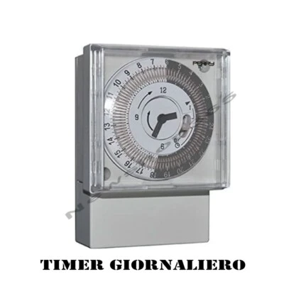 PERRY ELECTRIC TIMER OROLOGIO ELETTRICO PER CALDAIA 24 ORE GIORNALIERO CON CAVALIERI PERRY