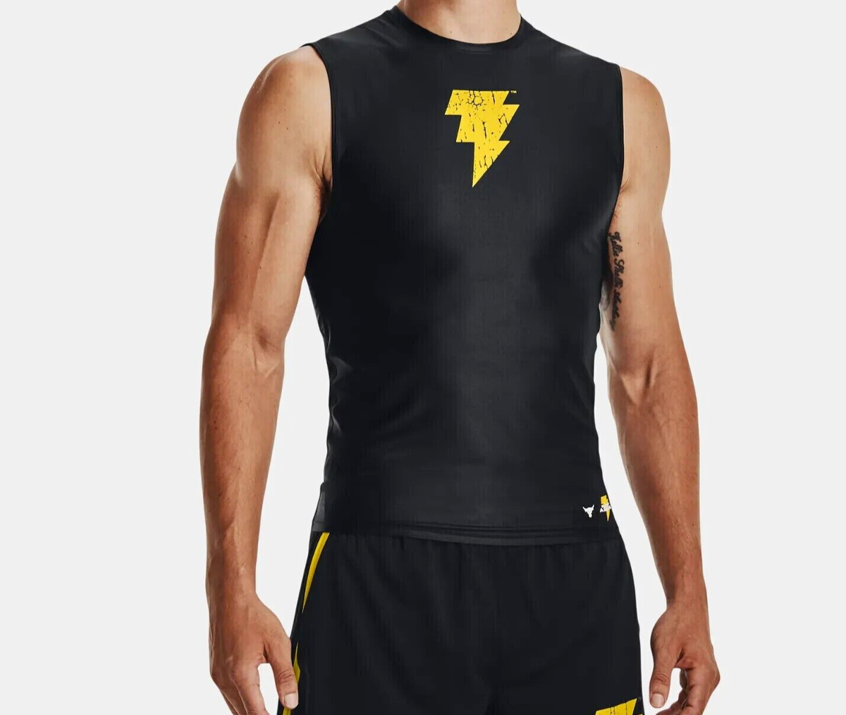 Under Armour The Rock Black Adam Gym Muscle COMPRESSION Shirt DC 