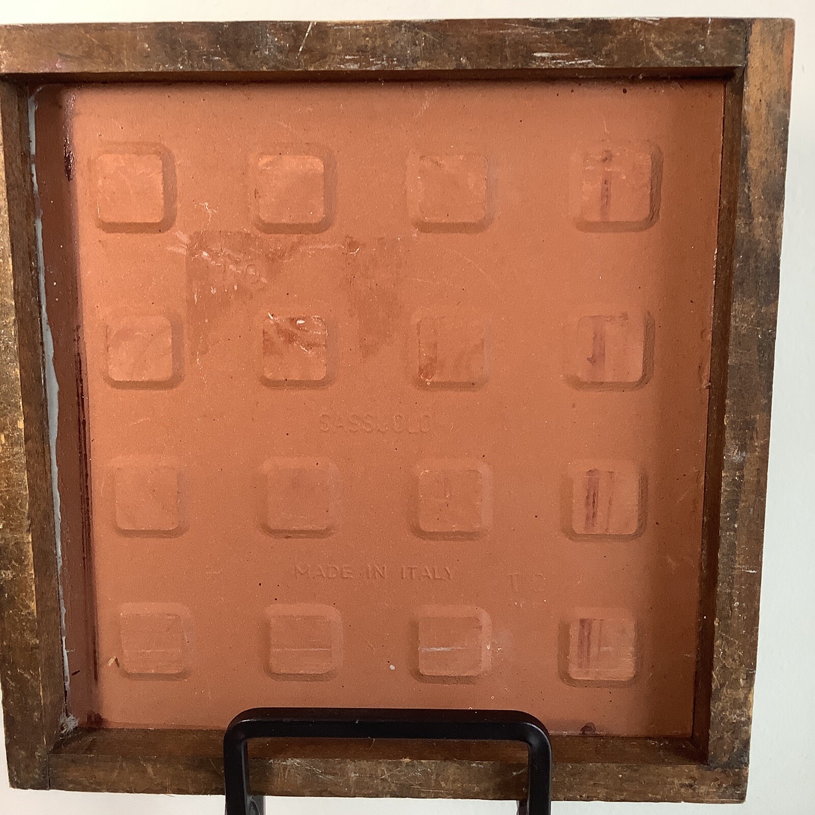 Mosaic Art Trivet Vintage Retro Ceramic Tile Hot Plate Wood Frame Made