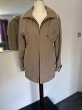 Jfw Beige Zip Front Moleskin Jacket, Detatchable Hood Size 10