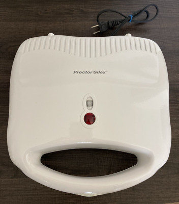 Proctor Silex Square Belgian Waffle Maker | Model# 26008Y - white - EUC
