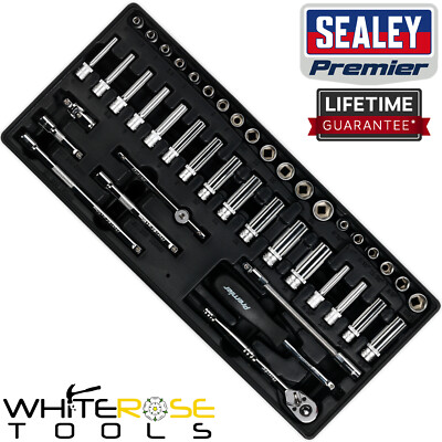 Sealey Premier Tool Tray with Socket Set 43pc 1/4''Sq Drive