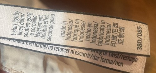 Victoria Secret Womens Tshirt Lightly Lined Demi Bra! 38D - Picture 3 of 4