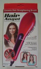 NEW Hair Angel Ceramic HAIR STRAIGHTENING BRUSH Adjust Temperature LCD Screen