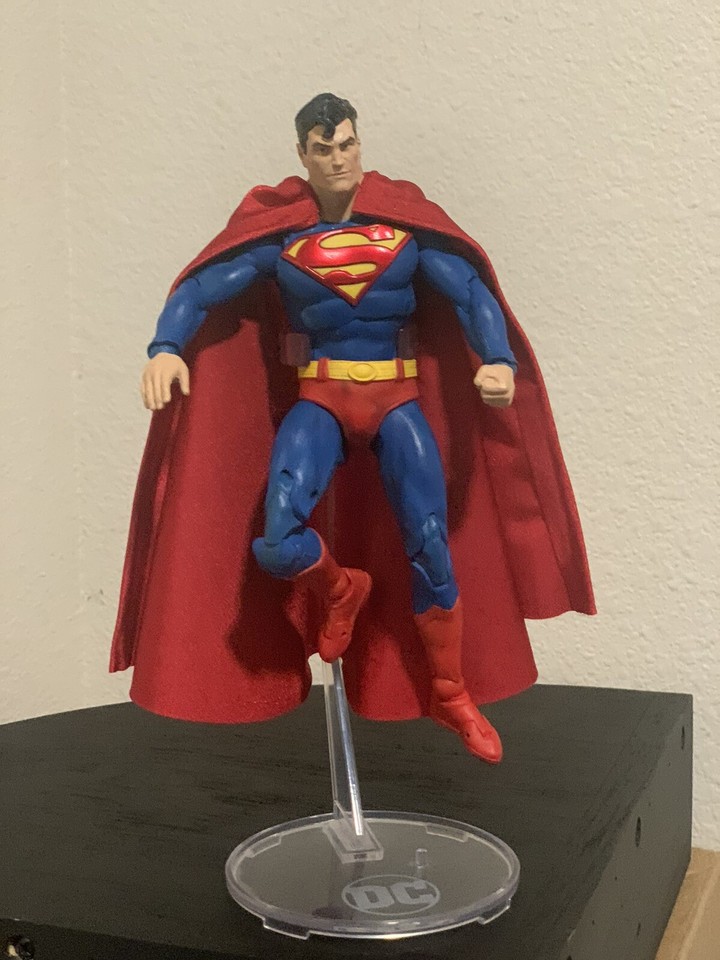 custom dc multiverse superman cloth cape wired S logo Mcfarlane 1:12 ...
