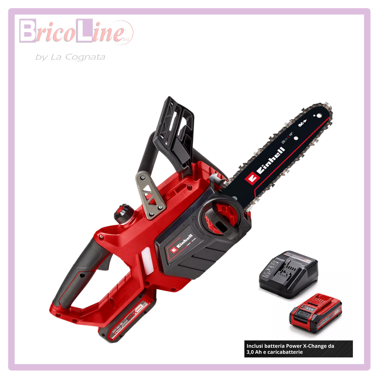 Einhell GE-LC 18/25-1 Li Kit: Elettrosega a Batteria 18V con 3.0Ah