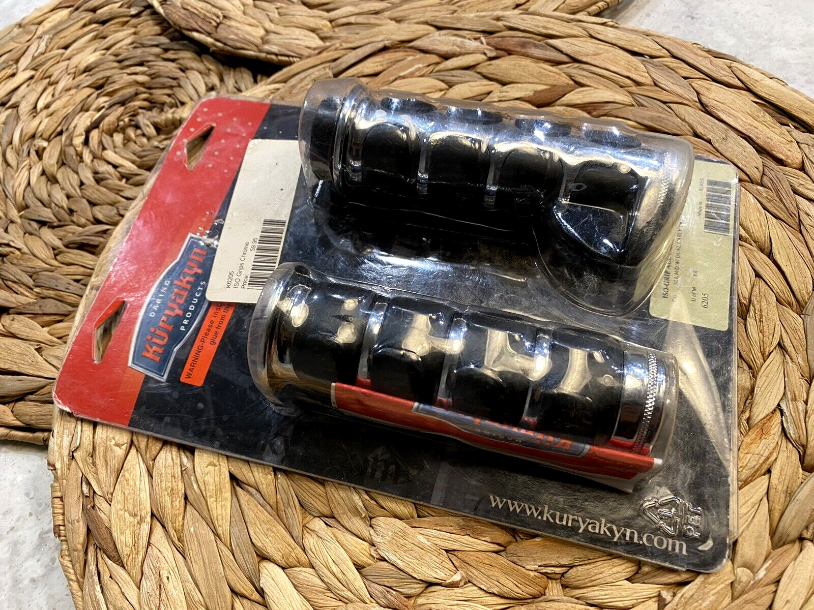 🔥KURYAKYN 6205 Chrome ISO-Grips Hand Grips Dual Cable Throttle Control🔥BoxA